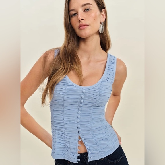 Reformation Tops - NWT Reformation Archer Top Ice Water Light Blue | US 0 UK 4